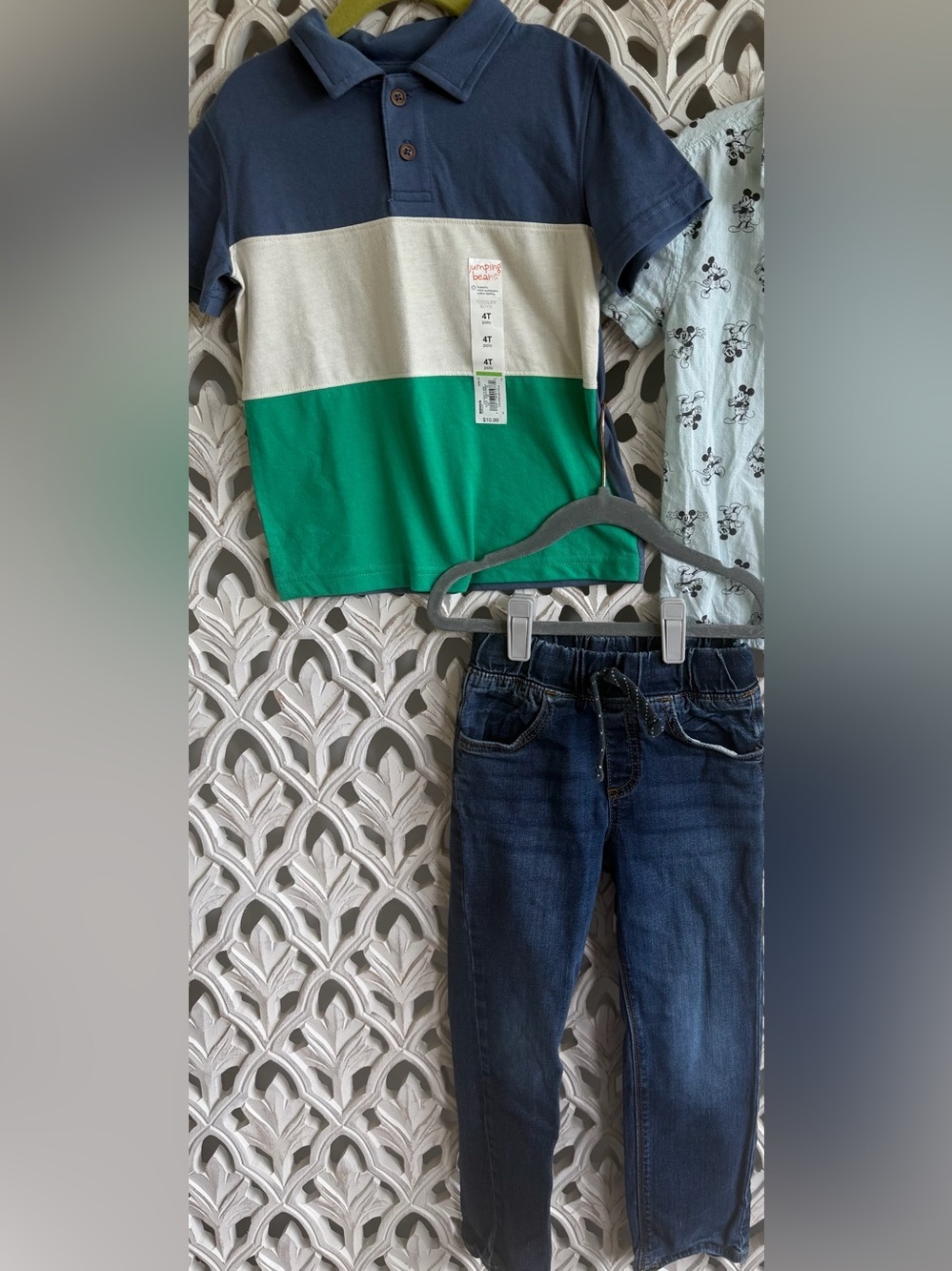Jumping beans set, Jeans and a NWT polo. Size 4